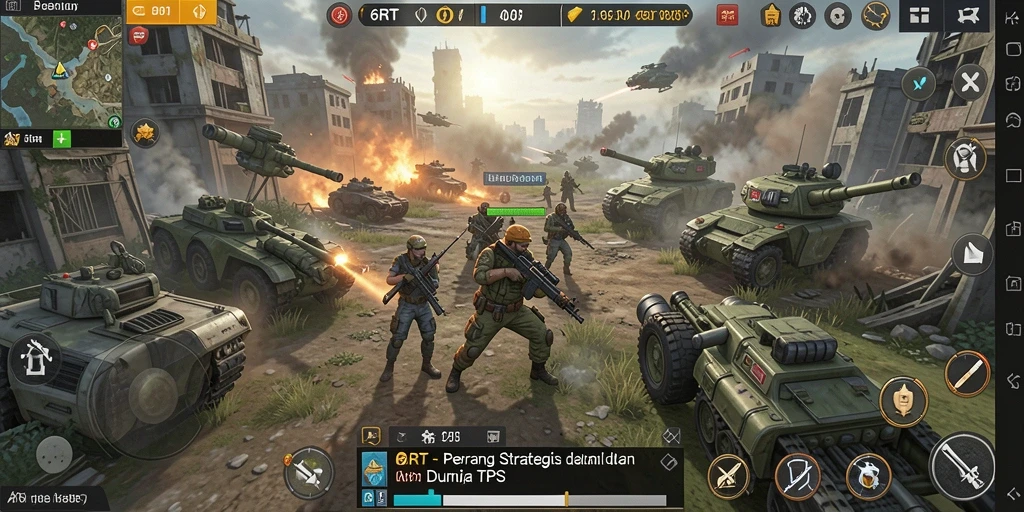 Tampilan keren dari gameplay 6RT dengan aksi pertempuran yang mendebarkan.