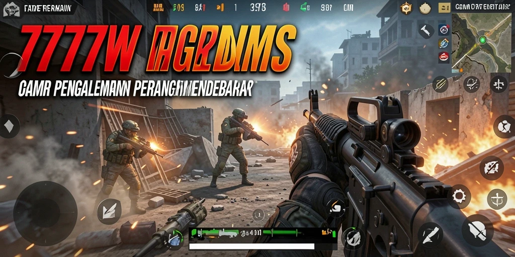 Screenshot gameplay 7777W menunjukkan pertempuran intens dan grafis yang menawan.