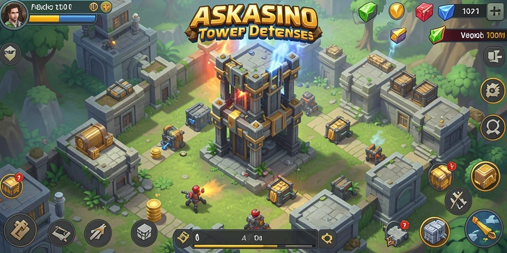 Screenshot utama dari gameplay Tower Defense yang seru dan mendebarkan.