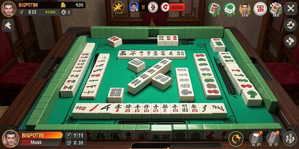 Tampilan gameplay seru di BIGPOT88 dalam permainan Mahjong.