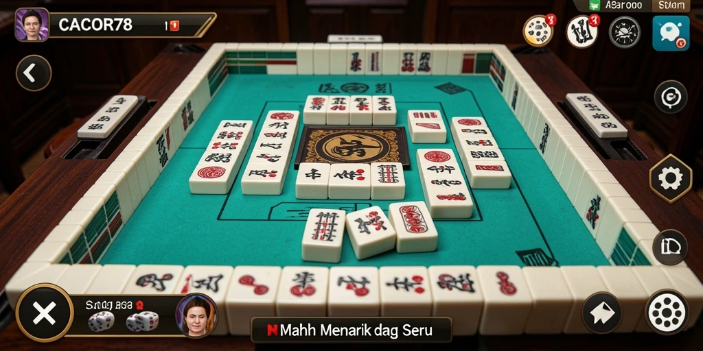 Screenshot gameplay <strong>CACOR78</strong> menampilkan ubin Mahjong yang indah dan antarmuka yang ramah pengguna.