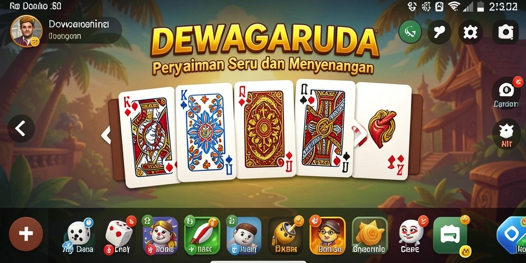 Tampilan gameplay seru dalam DEWAGARUDA saat bermain Domino.