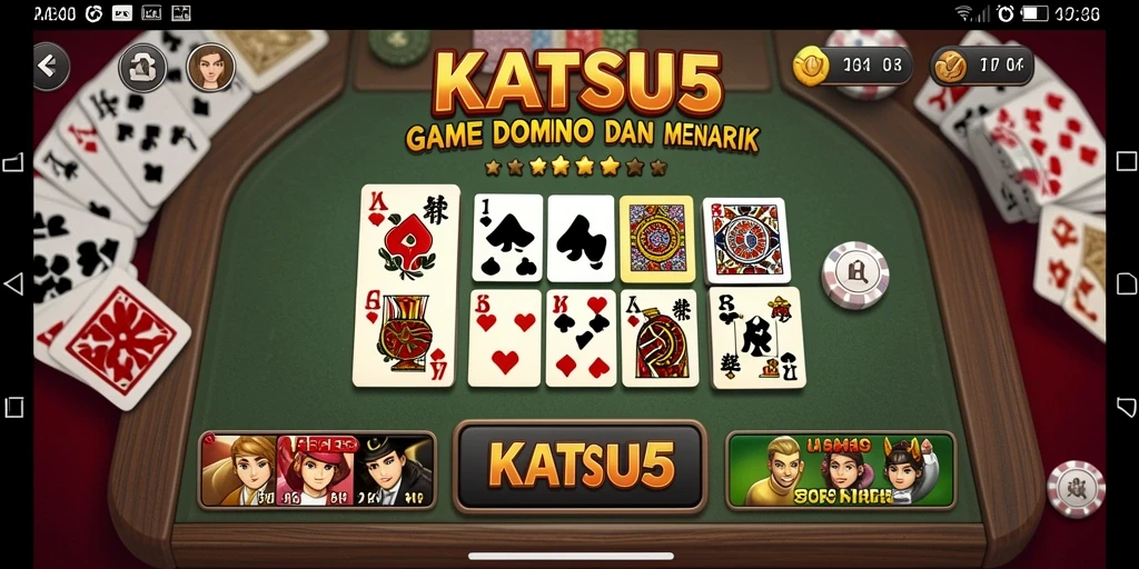 Screenshot KATSU5 menunjukkan gameplay seru permainan Domino.