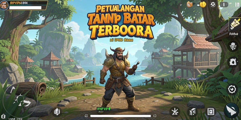 Gameplay RPVIP4 yang menakjubkan dengan pemandangan dunia terbuka.