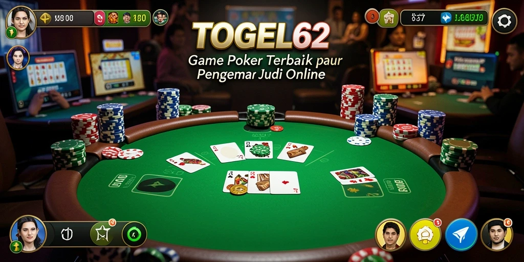 Tampilan menarik dari gameplay poker di TOGEL62