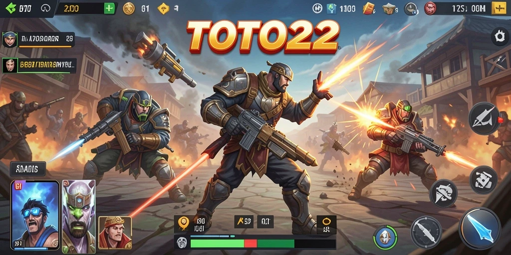 Tangkapan layar gameplay TOTO22 yang menunjukkan pertempuran sengit.