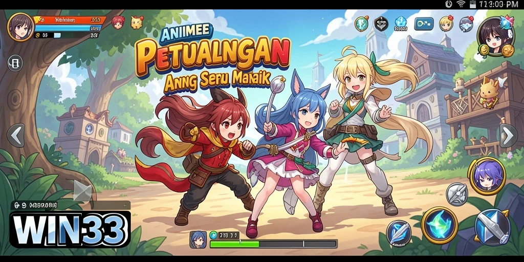 Tampilan gameplay <strong>WIN33</strong> yang mempesona dengan karakter anime yang dinamis.