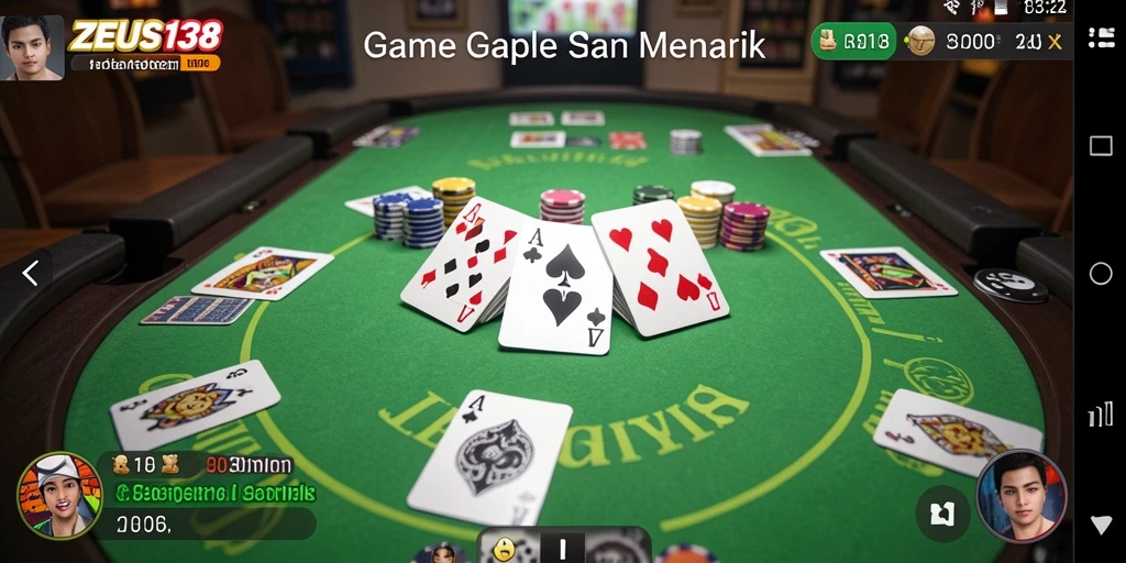 Tampilan gameplay seru dalam permainan Gaple ZEUS138.